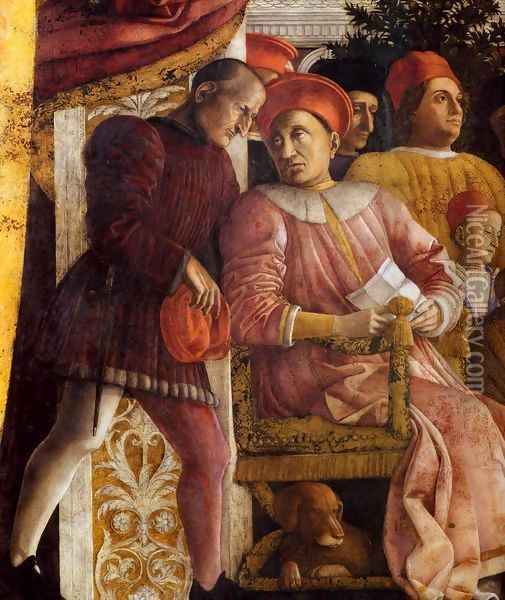 The Court of Gonzaga (detail) 3 Oil Painting - Andrea Mantegna