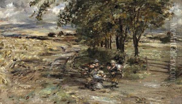 A Wet Harvest Day Oil Painting - William McTaggart