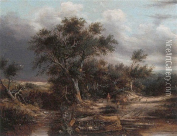 A Dutch River Landscape Oil Painting - Willem Bodemann