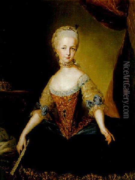 Bildnis Der Erzherzogin Maria Josepha, Tochter Der Kaiserin Maria Theresia Oil Painting - Joseph Hickel
