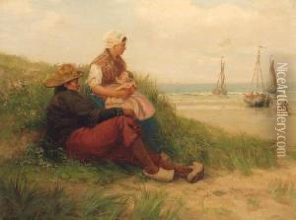 Resting In The Dunes, Holland Oil Painting - Edith Hume