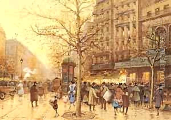 A Paris Street Scene Oil Painting - Eleanor Fortescue-Brickdale