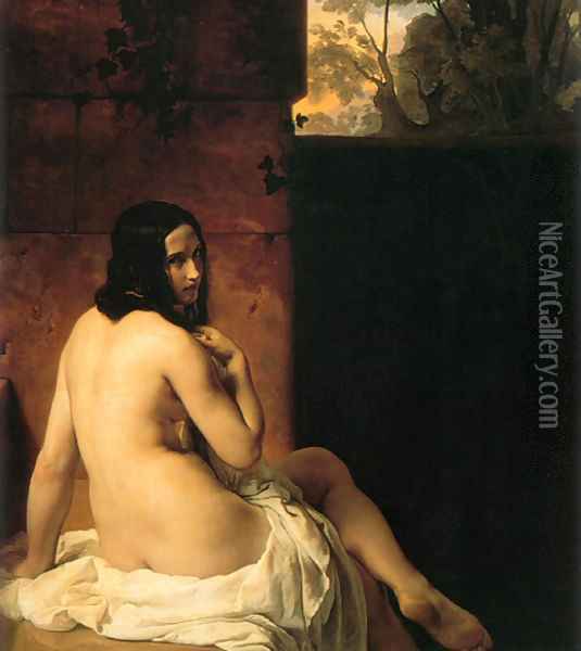 Susanna al bagno 1850 Oil Painting - Francesco Paolo Hayez