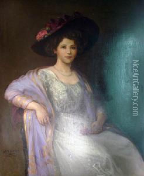 Portrait De Femme Au Chapeau Oil Painting - Jacques Sternfeld
