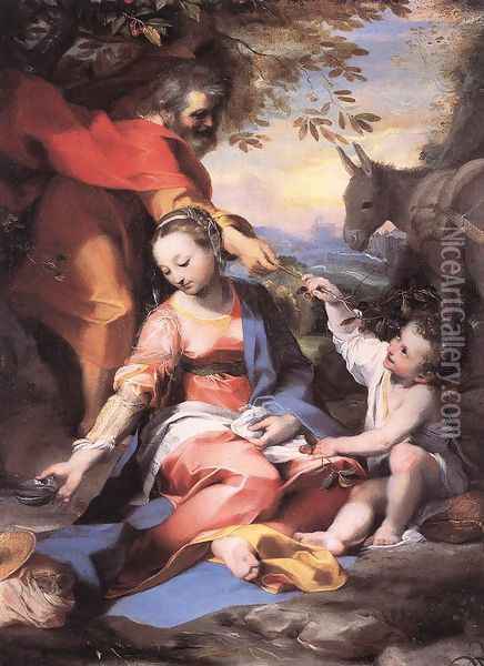 Rest on the Flight to Egypt 1570 Oil Painting - Federico Fiori Barocci