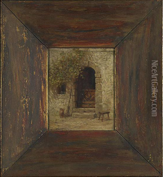 An Old Door, Brittany Oil Painting - Burr H. Nicholls