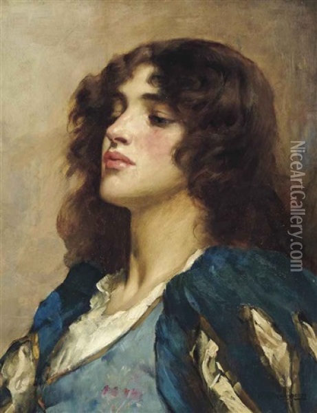Lost In Thought Oil Painting - William A. Breakspeare