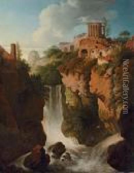 The Waterfall At Tivoli Oil Painting - Christian Wilhelm Ernst Dietrich