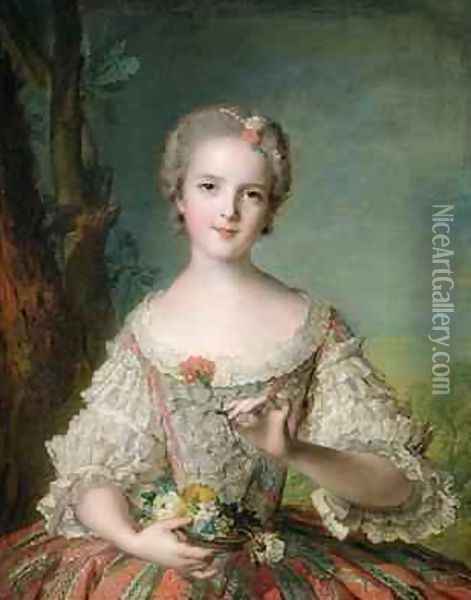 Portrait of Madame Louise de France 1737-87 at Fontevrault 1748 Oil Painting - Jean-Marc Nattier