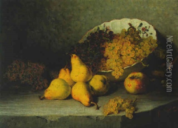 Coupe De Fruits Sur L'entablement Oil Painting - Marie Coignet