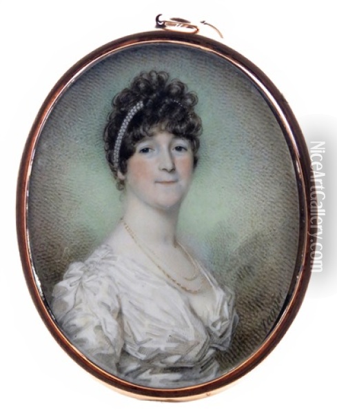 Portrait Miniature Of A Lady Oil Painting - Charles Jagger