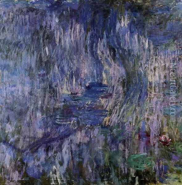 Water-Lilies, Reflection of a Weeping Willow Oil Painting - Claude Oscar Monet