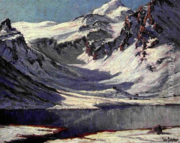 Le Lac De Montagne Oil Painting - Jean Bugnard