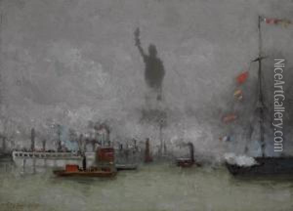 The Statue Of Liberty Oil Painting - Francis Hopkinson Smith