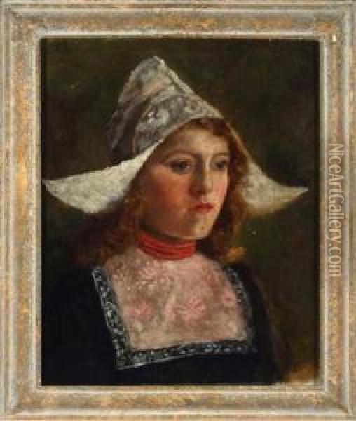 The Dutch Girl Oil Painting - John William Gilroy