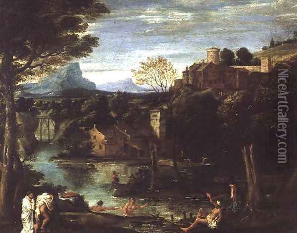 Landscape, c.1602 Oil Painting - Annibale Carracci