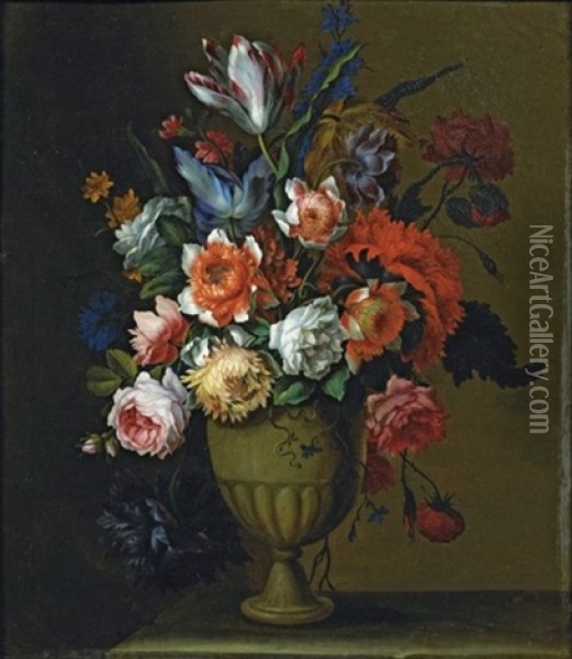 Bouquet De Fleurs Oil Painting - Nicolas Ricoeur