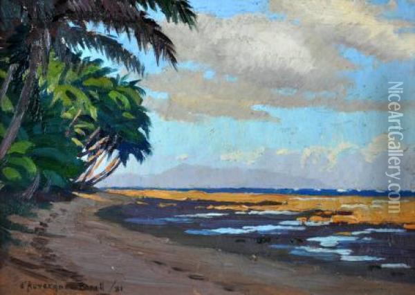Fiji Beach Oil Painting - Arthur D'Auvergne Boxall