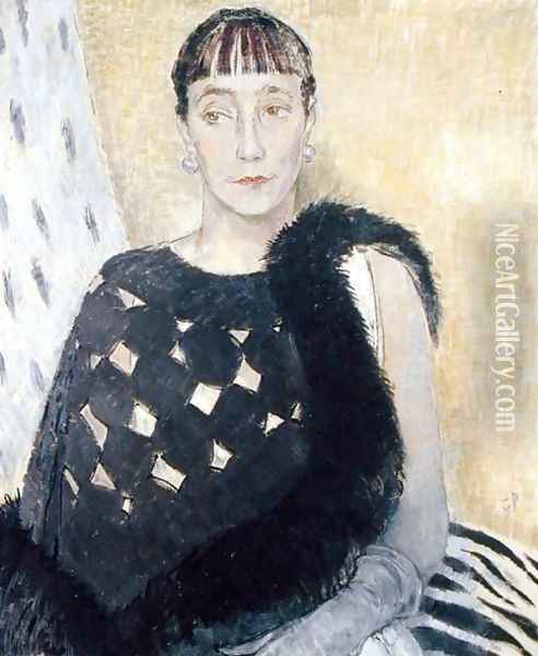 Mrs Clement Cross, the Artists Elder Sister, 1934 Oil Painting - Glyn Warren Philpot