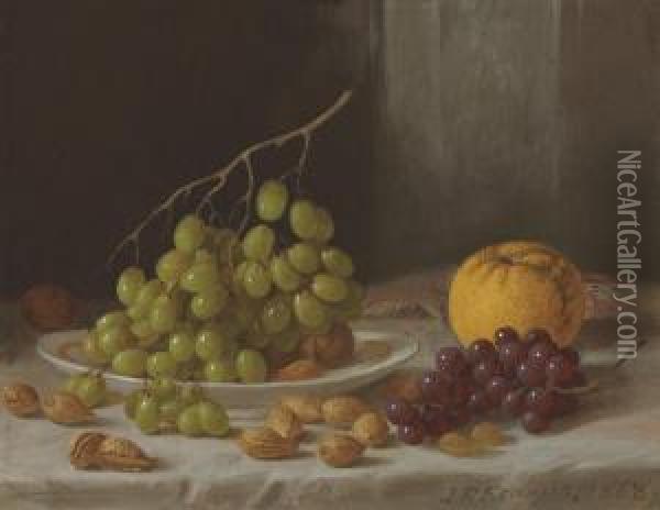 Still Life With Fruit And Nuts Oil Painting - John Francis