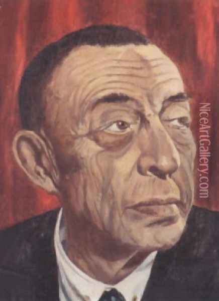 Portrait of Sergei Rachmaninov Oil Painting - Alexandr Alekseevich Borisov