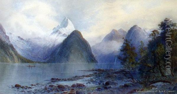 Milford Sound Oil Painting - William Matthew Hodgkins