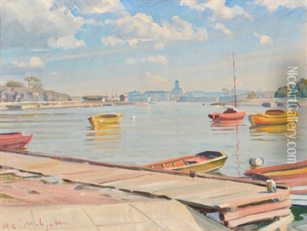 View From Helsinki Oil Painting - Alarik (Ali) Munsterhjelm