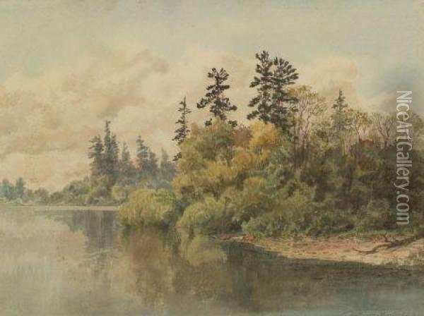 Lake View Oil Painting - Thomas Mower Martin