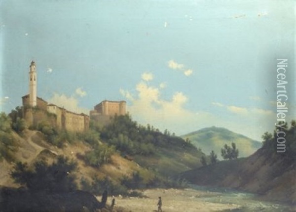 Castello Di Compiano Oil Painting - Alberto Pasini
