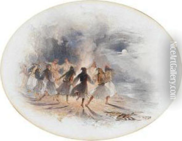 The Dance Of The Palikars Oil Painting - Henry Warren