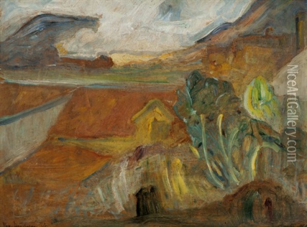 Utsikt Fra Breiseth Hotell 1923 Oil Painting - Thorvald Erichsen