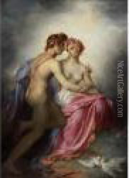 Venus Et Adonis. Oil Painting - Baron Pierre-Narcisse Guerin