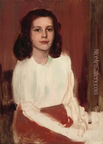 Portrait Of A Girl Oil Painting - Sydney Adamson