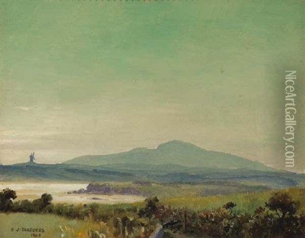 Melin Y Gof At Trearddur Bay Oil Painting - Henry Jones Thaddeus