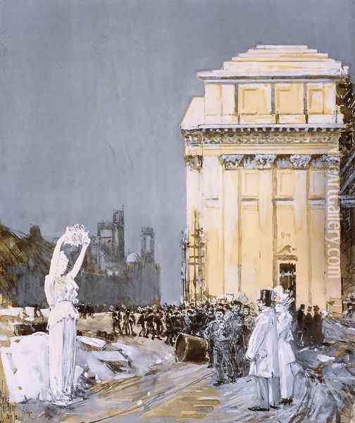 Scene at the World's Columbian Exposition, Chicago, Illinois Oil Painting - Frederick Childe Hassam