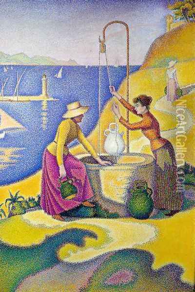 Women at the Well Oil Painting - Paul Signac