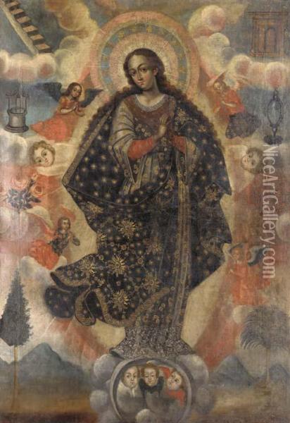 Virgen Inmaculada Oil Painting - Gaspar Miguel De Berrio