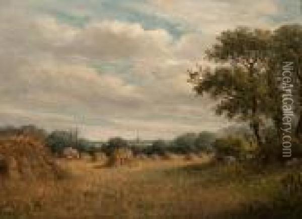 Harvest Scene Oil Painting - John Moore Of Ipswich