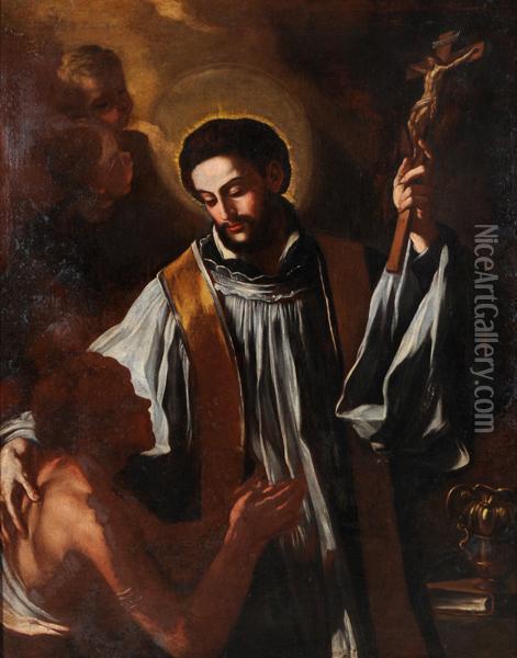 San Luigi Gonzaga Oil Painting - Antonio De Bellis