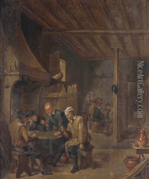 Wirtshausinterieur Nach Niederlandischem Vorbild Oil Painting - Franz (Bernard) Gailliard