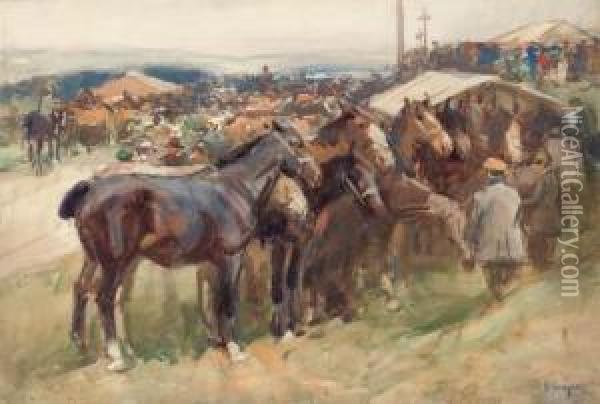 The Appleby Horse Fair, Cumbria Oil Painting - John Atkinson