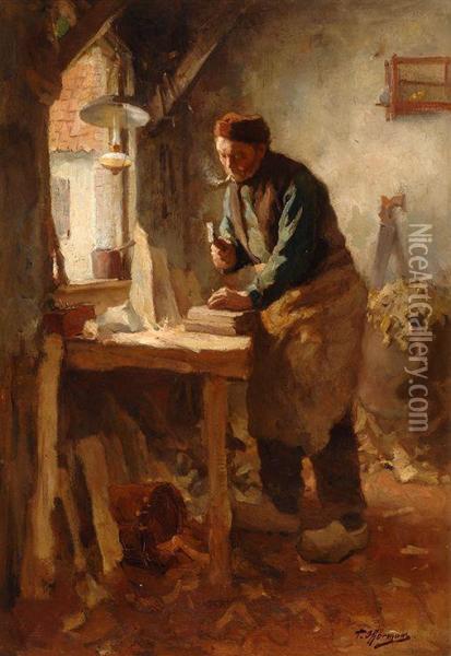 The Sculptor's Studio Oil Painting - Anthony Jacobus Offermans