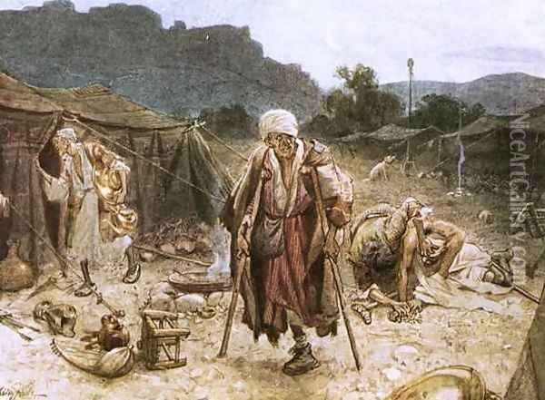 The four lepers looting the camp of the Syrians Oil Painting - William Brassey Hole