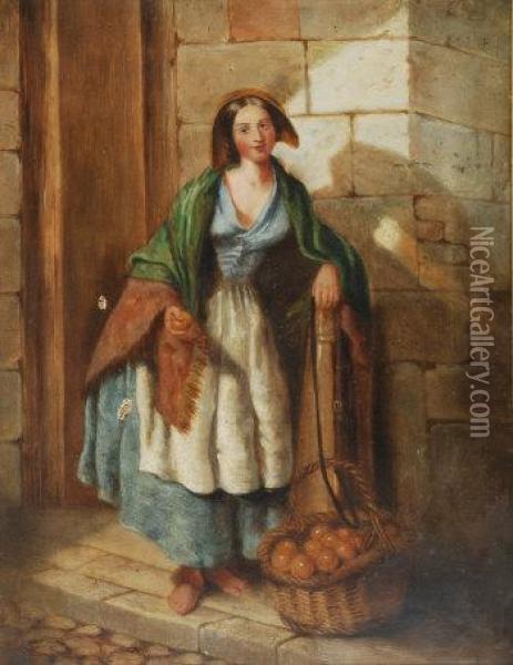 Portrait Of A Fruit Seller Oil Painting - William Fraser
