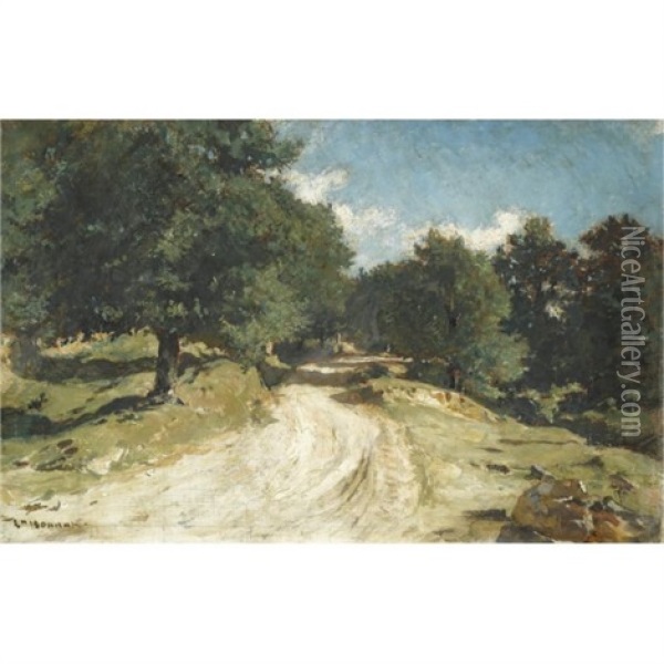 Chemin En Foret De Fontainebleau Oil Painting - Leon Bonnat
