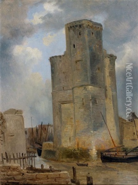 La Tour Saint-nicolas A La Rochelle Oil Painting - Baron Jean Antoine Theodore Gudin
