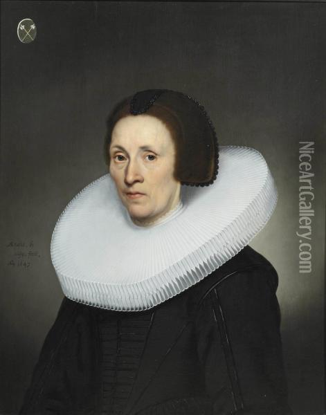 Portrait Of Johanna Van Diemen Oil Painting - Jacob Gerritsz. Cuyp