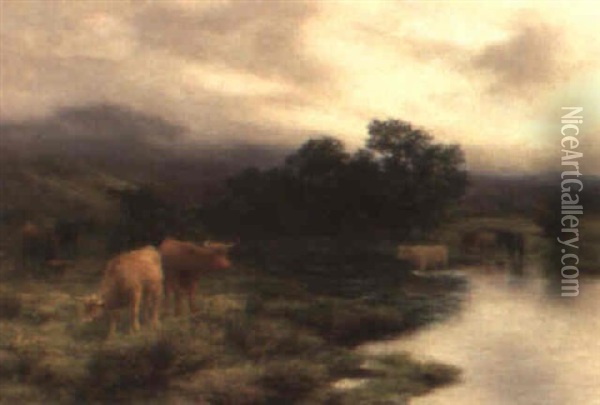 Crossing The River Oil Painting - Peter Graham