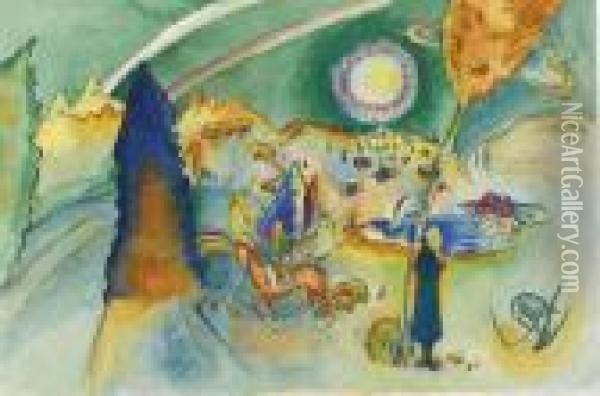 Aquarell Fur Poul Bjerre Oil Painting - Wassily Kandinsky