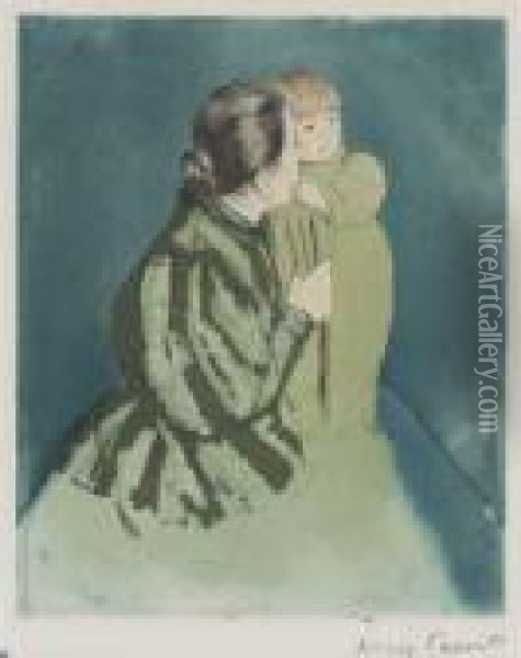 Peasant Mother And Child Oil Painting - Mary Cassatt
